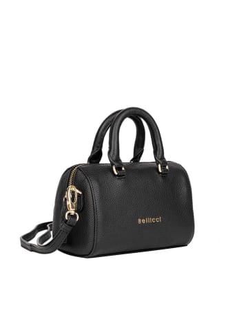 Bellicci Leder-Henkeltasche "Cara" in Schwarz - (B)18 x (H)14 x (T)7 cm
