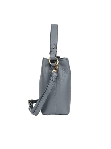 Bellicci Leder-Schultertasche "Calico" in Hellblau - (B)26 x (H)33 x (T)14 cm