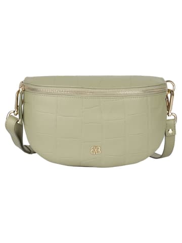 Bellicci Leren borstbuidel "Valencia" groen - (B)25 x (H)16 x (D)7 cm