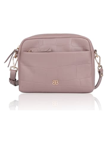 Bellicci Leder-Umhängetasche "Vega" in Lila - (B)22 x (H)15 x (T)5,5 cm