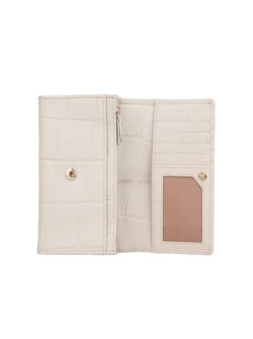 Bellicci Leder-Geldbörse "Velora" in Creme - (B)17 x (H)10 x (T)3 cm