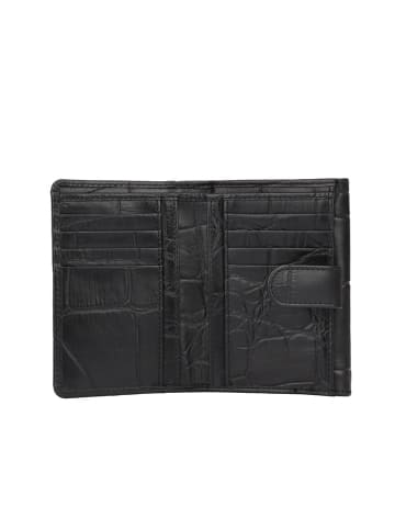 Bellicci Skórzany portfel "Venesa" w kolorze czarnym - 9 x 3 cm