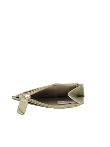 Bellicci Leder-Geldbörse "Viveca" in Beige - (B)11 x (H)8 x (T)1 cm