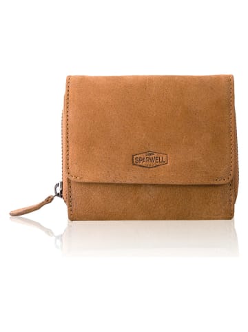 SPARWELL Leder-Geldbörse "Lyndsey" in Hellbraun - (B)12 x (H)10 x (T)3,5 cm