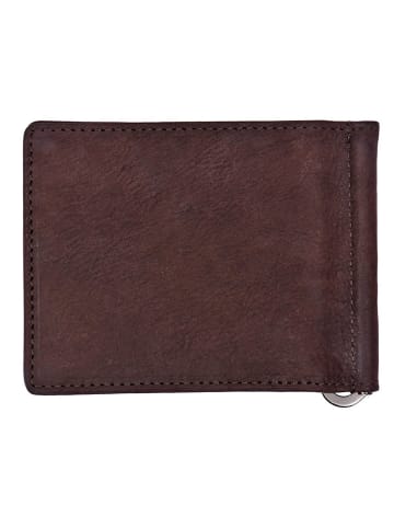 SPARWELL Leder-Geldbörse "Lucas" in Braun - (B)11,5 x (H)9 x (T)1 cm