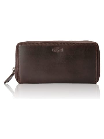 SPARWELL Leder-Geldbörse "Naomi" in Braun - (B)20 x (H)10,5 x (T)4 cm