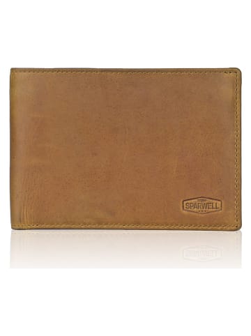 SPARWELL Leren portemonnee "Norman" lichtbruin - (B)10,5 x (H)15 x (D)2 cm