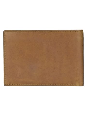 SPARWELL Skórzany portfel "Norman" w kolorze jasnobrązowym - 15 x 10,5 x 2 cm