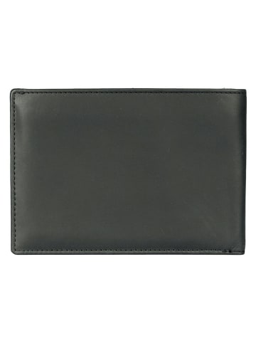 SPARWELL Leder-Geldbörse "Norman" in Schwarz - (B)15 x (H)10,5 x (T)2 cm