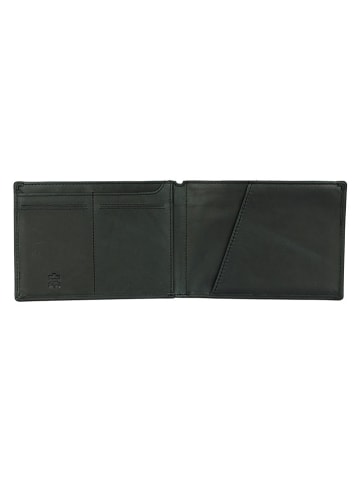 SPARWELL Skórzany portfel "Norman" w kolorze czarnym - 15 x 10,5 x 2 cm