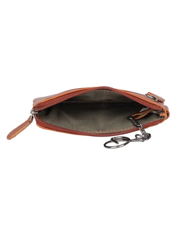 SPARWELL Skórzany portfel "Nash" w kolorze jasnobrązowym - 12,5 x 8,5 x 1,5 cm