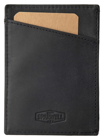 SPARWELL Skórzany portfel "Nixon" w kolorze czarnym - 8 x 11 x 0,50 cm