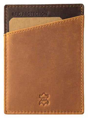 SPARWELL Leren portemonnee "Nixon" lichtbruin/bruin - (B)8 x (H)11 x (D)0,50 cm