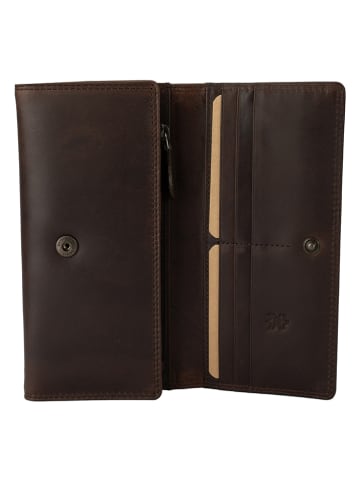Bellicci Leder-Geldbörse "Nova" in Dunkelbraun - (B)19 x (H)9,5 x (T)2,5 cm