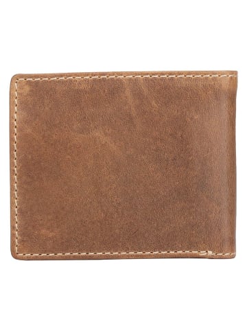 SPARWELL Leren portemonnee "Tanner" lichtbruin - (B)11 x (H)9,5 x (D)2,5 cm