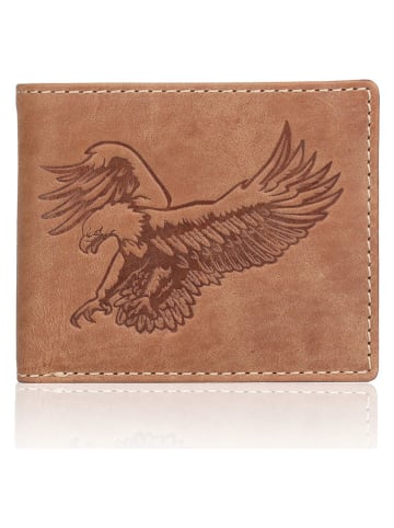 SPARWELL Leder-Geldbörse "Tanner" in Hellbraun - (B)11 x (H)9,5 x (T)2,5 cm