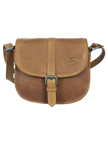 SPARWELL Leren schoudertas "Kreative Kiara" lichtbruin - (B)19 x (H)16 x (D)10 cm