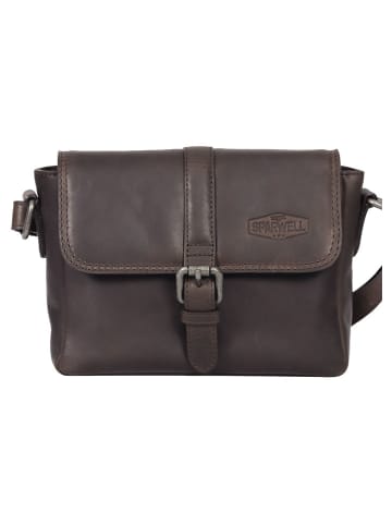 SPARWELL Leren schoudertas "Kreative Kayla" bruin - (B)20 x (H)15 x (D)7 cm