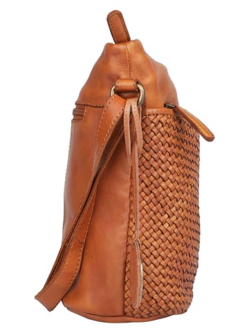 SPARWELL Leren schoudertas "Enid" lichtbruin - (B)27 x (H)24 x (D)10 cm