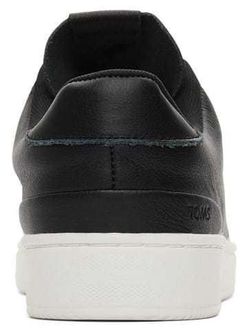 TOMS Leder-Sneakers in Schwarz