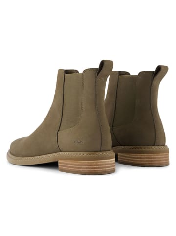 TOMS Leren chelseaboots kaki