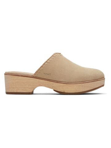 TOMS Skórzane chodaki w kolorze kremowym