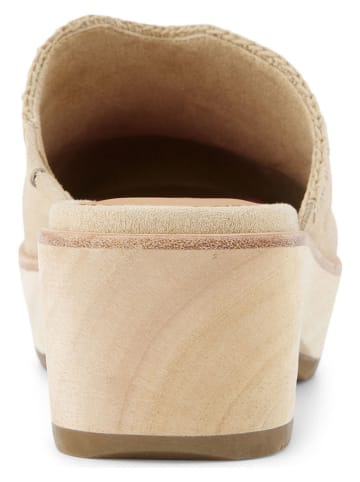 TOMS Leder-Clogs in Creme