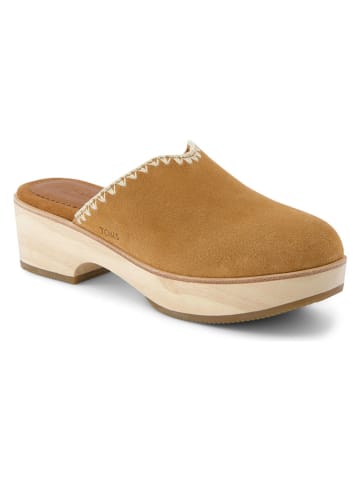TOMS Leren clogs lichtbruin