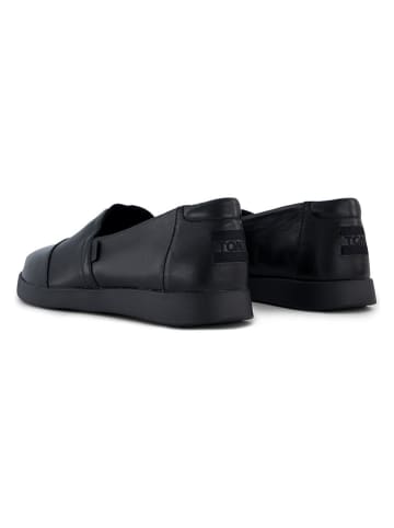 TOMS Leder-Slipper in Schwarz