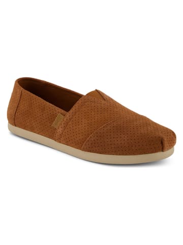 TOMS Leder-Slipper in Hellbraun