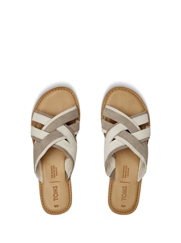 TOMS Pantoletten "Val" in Grau/ Beige