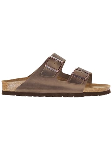 Birkenstock Leder-Pantoletten "Arizona" in Hellbraun