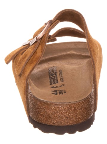 Birkenstock Leren slippers "Arizona" lichtbruin - wijdte N