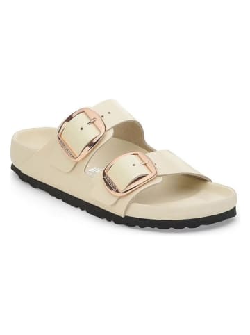 Birkenstock Skórzane klapki "Arizona" w kolorze kremowym