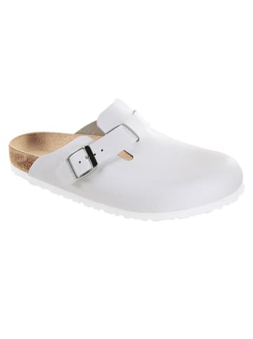 Birkenstock Leren clogs "Boston" wit - wijdte S
