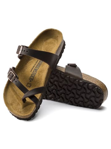 Birkenstock Leren teenslippers "Mayari" donkerbruin - wijdte S