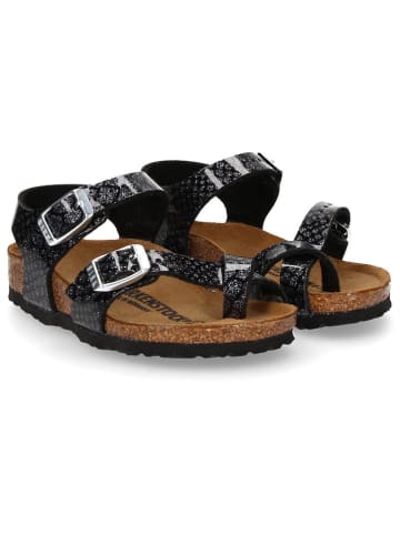 Birkenstock Zehensandalen "Taormina"  in Schwarz/ Silber