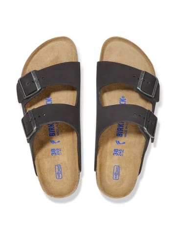 Birkenstock Leren slippers zwart