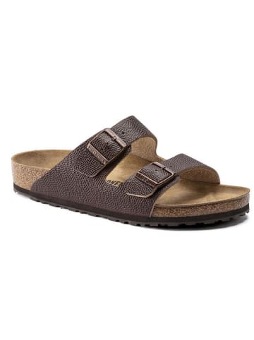 Birkenstock Leren slippers "Arizona" bruin