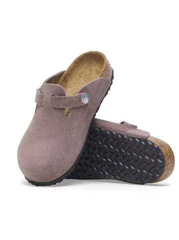 Birkenstock Leder-Clogs "Boston" in Lila - Weite S