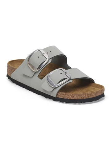 Birkenstock Leder-Pantoletten "Arizona" in Grau - Weite S