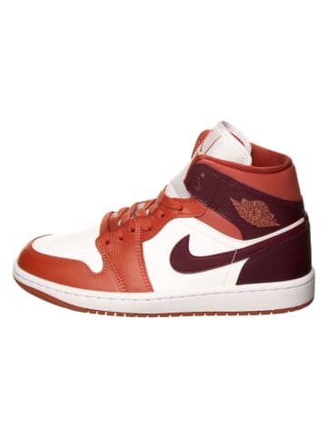 Jordan Leren sneakers "Air Jordan 1 Mid" wit/rood