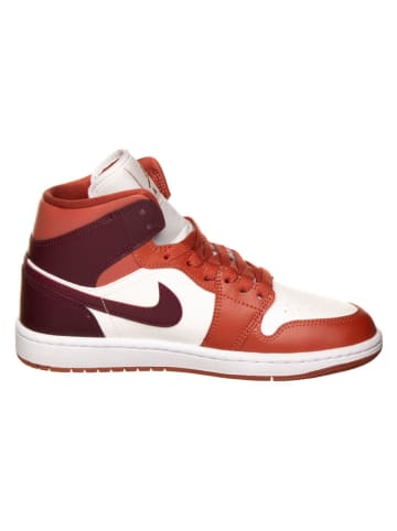 Jordan Leren sneakers "Air Jordan 1 Mid" wit/rood