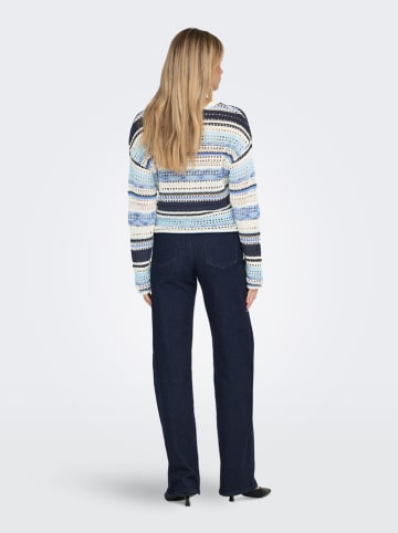 ONLY Sweter w kolorze niebiesko-kremowym