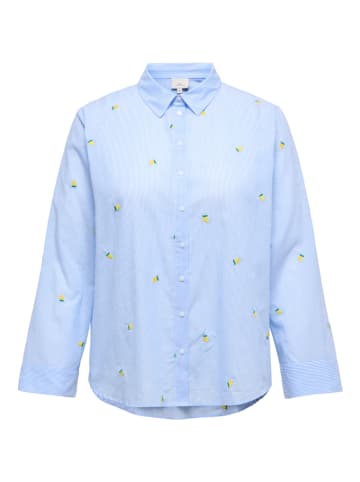 ONLY Carmakoma Hemd in Hellblau/ Weiß