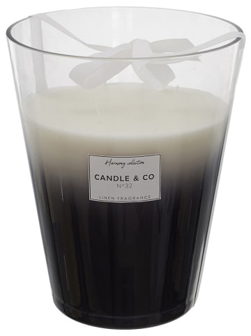 THE HOME DECO FACTORY Duftkerze "Harmony - Linen" in Weiß/ Schwarz - 1300 g