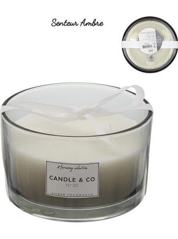 THE HOME DECO FACTORY Geurkaars "Harmony - Amber" wit/grijs - 280 g