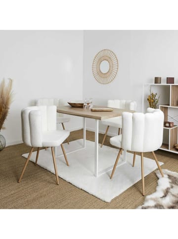 THE HOME DECO FACTORY Esszimmerstuhl "Ariel" in Weiß - (B)52 x (H)82,5 x (T)54 cm