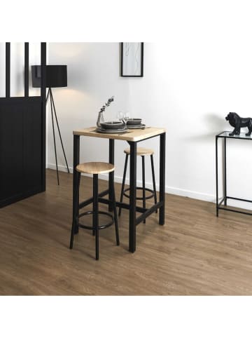 THE HOME DECO FACTORY 3tlg. Set: Esstisch in Beige/ Schwarz