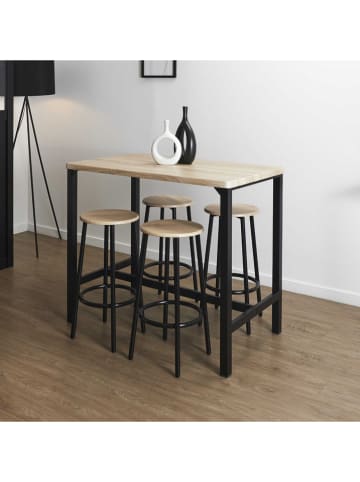 THE HOME DECO FACTORY 5tlg. Set: Esstisch in Beige/ Schwarz